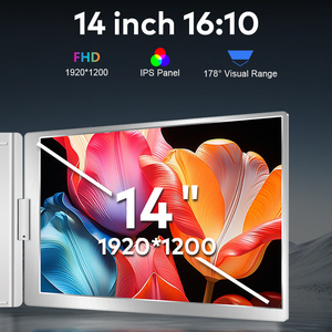จอขยายสำหรับแล็ปท็อป 14 นิ้ว 1200P IPS จอพกพาแบบสามจอ เชื่อมต่อผ่าน USB C จอคู่ สำหรับธุรกิจ การซื้อขาย เล่นเกม สำนักงาน ราคาดี - Product Image 3