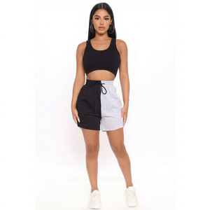 <b>Women</b> High <b>Waist</b> Quick Dry <b>Elastic</b> Running Yoga <b>Shorts</b> for Fitness Gym Summer Wear Polyester Cotton - Product Image 1
