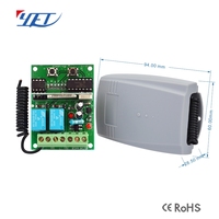 Récepteur d'ouverture de portail sans fil RF YET402PC-2.0 433,92 MHz Code roulant et code fixe Portée de 50 à 100 m Fonctionne avec AC/DC 9-30V