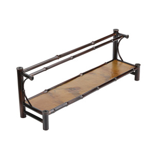 Support à tasses à thé double couche en bambou avec support, égouttoir de rangement traditionnel chinois pour service à thé et vaisselle - Product Image 4