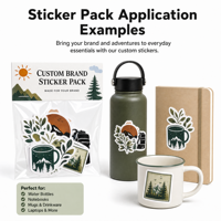 Pack d'autocollants personnalisés à motifs multiples, carte de tête, vinyle imperméable, holographique, dessin animé, découpé, résistant à l'huile, logo de marque