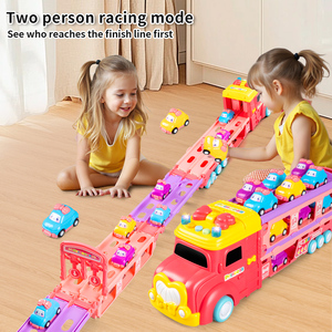 Princesse <span class=keywords><strong>fille</strong></span> cadeau 46 pouces Transport Rail pliable piste camion voiture jouets son musique catapulte voiture de course pour enfants voitures ensemble de jouets - Product Image 5