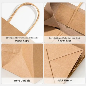 Bolsa de Papel Biodegradable para Llevar Comida, Personalizada, de Papel Kraft Marrón, para Envasado de Alimentos y Leche, Reciclable, Venta Caliente - Product Image 6