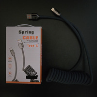 Kabel USB A ke USB Tipe C dari tembaga murni dengan pegas ekspansi yang dapat diregangkan secara khusus