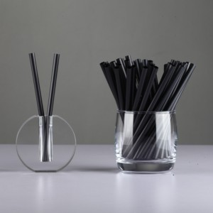 Wholesale PLA Black <strong>Straws</strong> 8mm 10mm 12mm Customized Party Disposable Compostable Biodegradable <strong>Drinking</strong> PLA <strong>Straw</strong> - Product Image 1