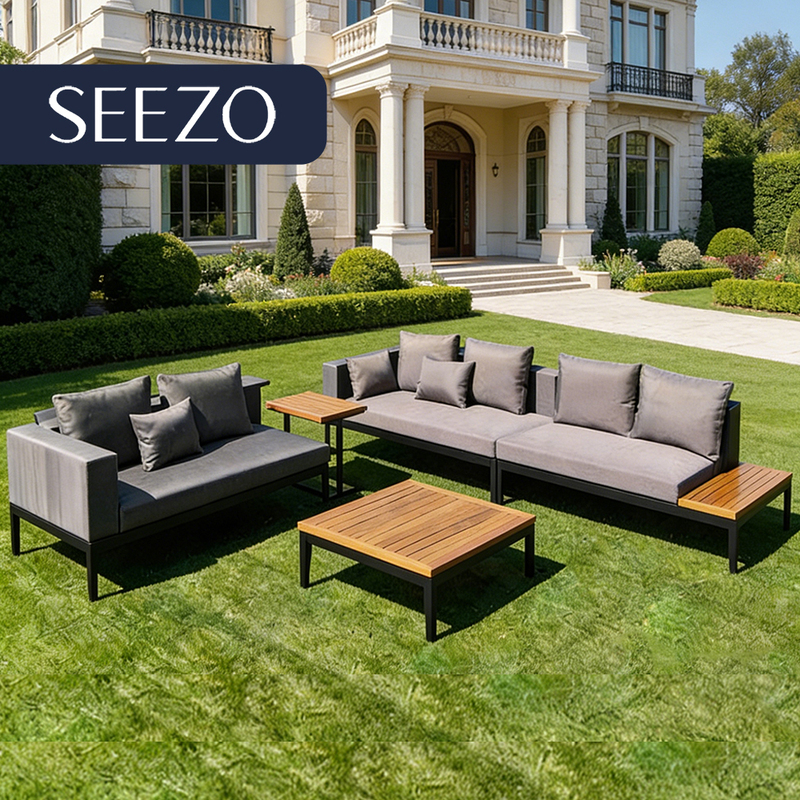 Luxury Modern Aluminum Teak Wood Outdoor