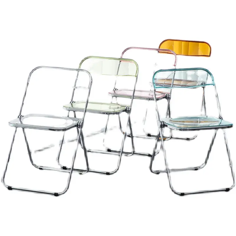 Прозрачный стул, акриловый обеденный стул, модный трендовый стул для магазина одежды, косметическое кресло, складной стул