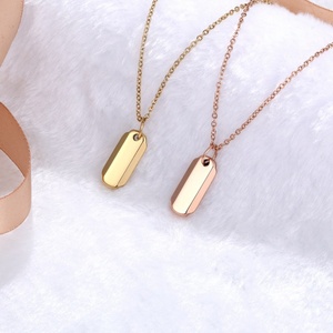 Custom Engravable Tungsten Triangle Shield <b>Necklace</b> Titanium Personalized Blank Round Disc <b>Necklace</b> for Laser Engraving - Product Image 2
