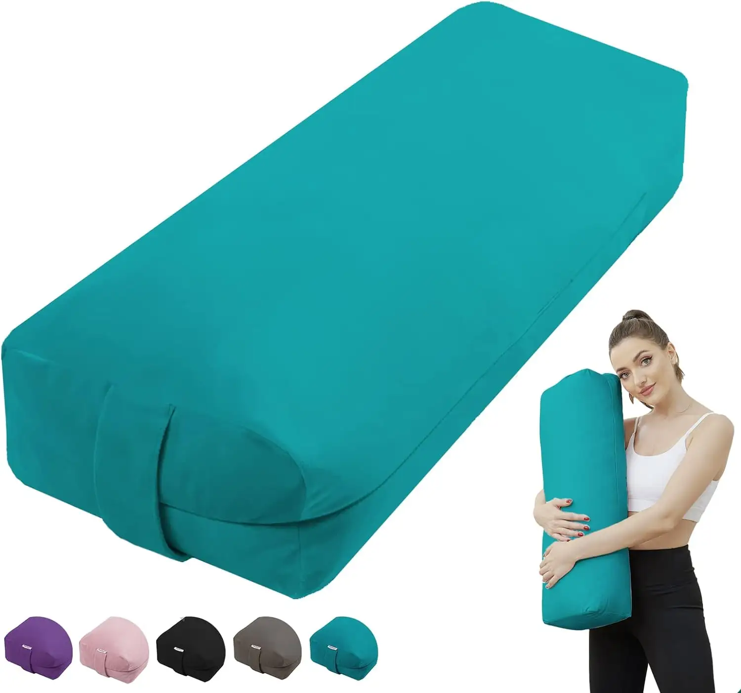 JIKE Yoga cuscino-Yoga cuscino di sostegno per il restauro Yoga-meditazione cuscino con rivestimento in velluto, riempito con cotone morbido, verde
