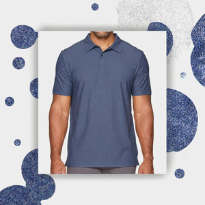 Men's Blue Short Sleeve <b>Polo</b> Shirt 100% Cotton Pique Knitted Breathable Casual Solid Design Regular Fit - Product Image 3