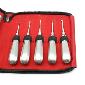 Juego de Elevadores Dentales de Acero Curvos para Extracción de Raíces, Instrumentos Quirúrgicos con Agarre Ergonómico Manual, Clase I, Plateado - Product Image 5
