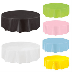 Round 84" <strong>Plastic</strong> <strong>Table</strong> Cover Party Wedding Plain Design <strong>Table</strong> <strong>Cloth</strong> Disposable Oil-proof <strong>Table</strong> <strong>Cloth</strong> - Product Image 5