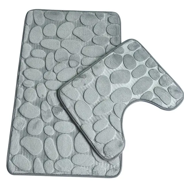 Water Absorption Comfortable Toilet Mats Toilet Lid Cover Bathroom Rugs Mat set