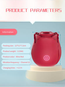 Wasserdichter <span class=keywords><strong>Vibrator</strong></span> mit Saugfunktion für Klitoris-Stimulation, Einfach zu Bedienender Rosen-<span class=keywords><strong>Vibrator</strong></span> für Frauen - Product Image 4