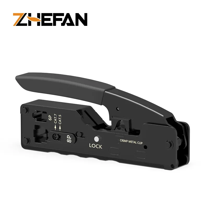Alat penjepit multifungsi kabel jaringan Zefan alat perangkat keras jaringan RJ45 tang penggunaan banyak Cat7/Cat6/Cat5 alat penjepit