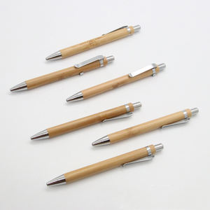 Stylo à bille rétractable en bambou durable et réutilisable - Product Image 5