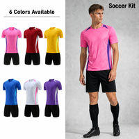 Maillot de football personnalisé en gros, impression par transfert thermique, respirant, séchage rapide, polyester, logo, numéro, club, équipe, adulte, short