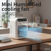 Mini ventilateur de refroidissement avec fonction d'humidification, ventilateur portable rechargeable par USB, adapté aux camping-cars, aux chambres à coucher, aux bureaux, au camping