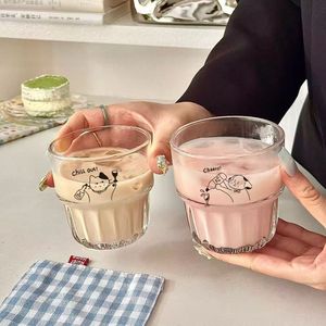 Cute Puppy Glass Cup Hammered Texture Transparent For Water Coffee Milk Juice Party Gift - Product Image 4