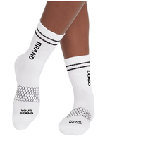 Chaussettes de sport personnalisées en coton tricoté unisexe pour jeunes, avec logo, pour la course, à compression, à épaisseur standard, pour l'automne