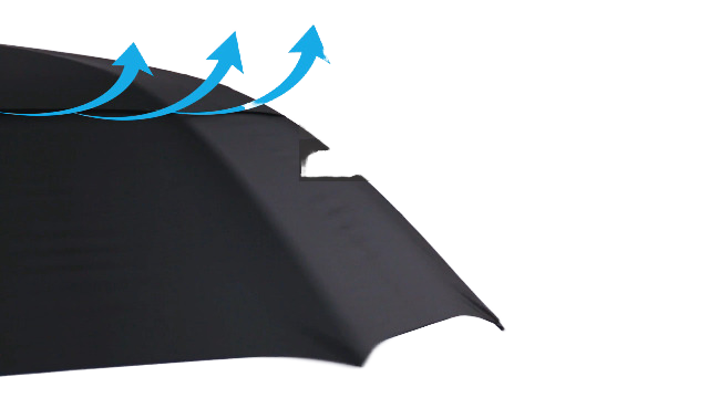Wind resistance of the double canopy golf umbrella