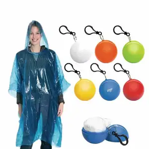 プロモーションギフト旅行緊急女性ケープレインコートキーホルダー防水レインコートPEプラスチック使い捨てPEレインポンチョ