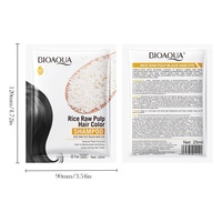 Teinture capillaire noire à l'essence de riz BIOAOUA en marque propre, 25 ml, couvre les cheveux blancs, couleur longue durée, crème colorante facile à appliquer, vente en gros