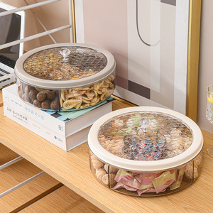 Compartment Fruit Platter Round With Lid Food <b>Storage</b> Container For Party Snack Candy <b>Box</b> Home Living Room Use - Product Image 4