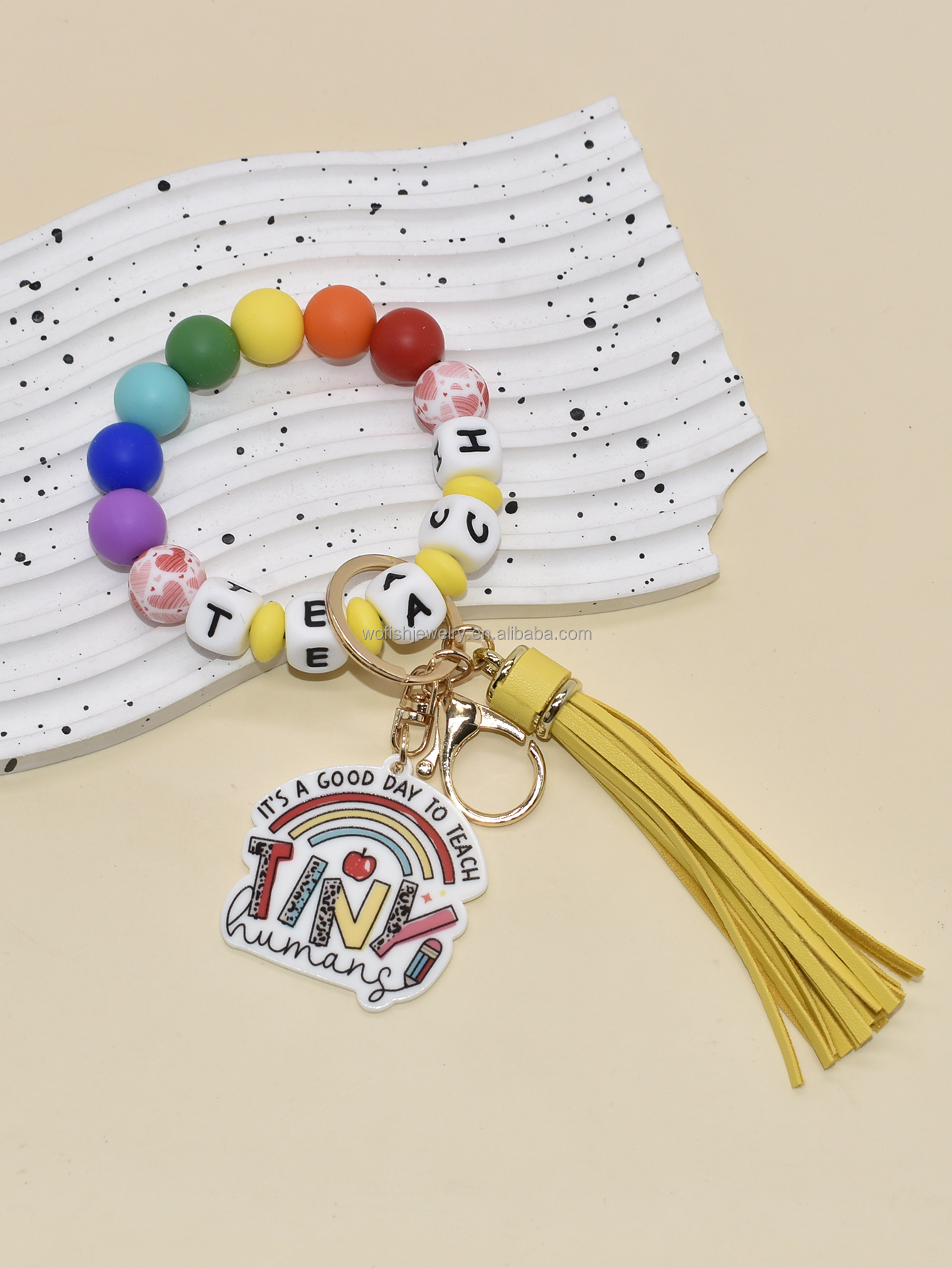 Large Daisy Flower Personalized Name Teacher Lanyard Office ID Lanyard Key Lanyard Gift for Teacher