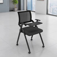 Chaises de conférence pliantes réglables avec panneaux en maille plastique pour salle de réunion, tableau d'écriture et tablette, chaise de formation pour ordinateur