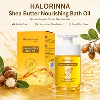HALORINNA 350ml Huile de Douche Multi-Plantes au Beurre de Karité Répare les Peaux Rugueuses et Ternes Hydratation Profonde Apaise les Irritations pour le Corps Bain Quotidien