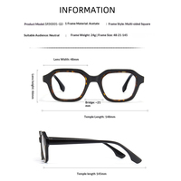Monture optique en acétate unisexe tendance avec charnière à ressort, style design, plaque interne pour anneau de carte, vente en gros
