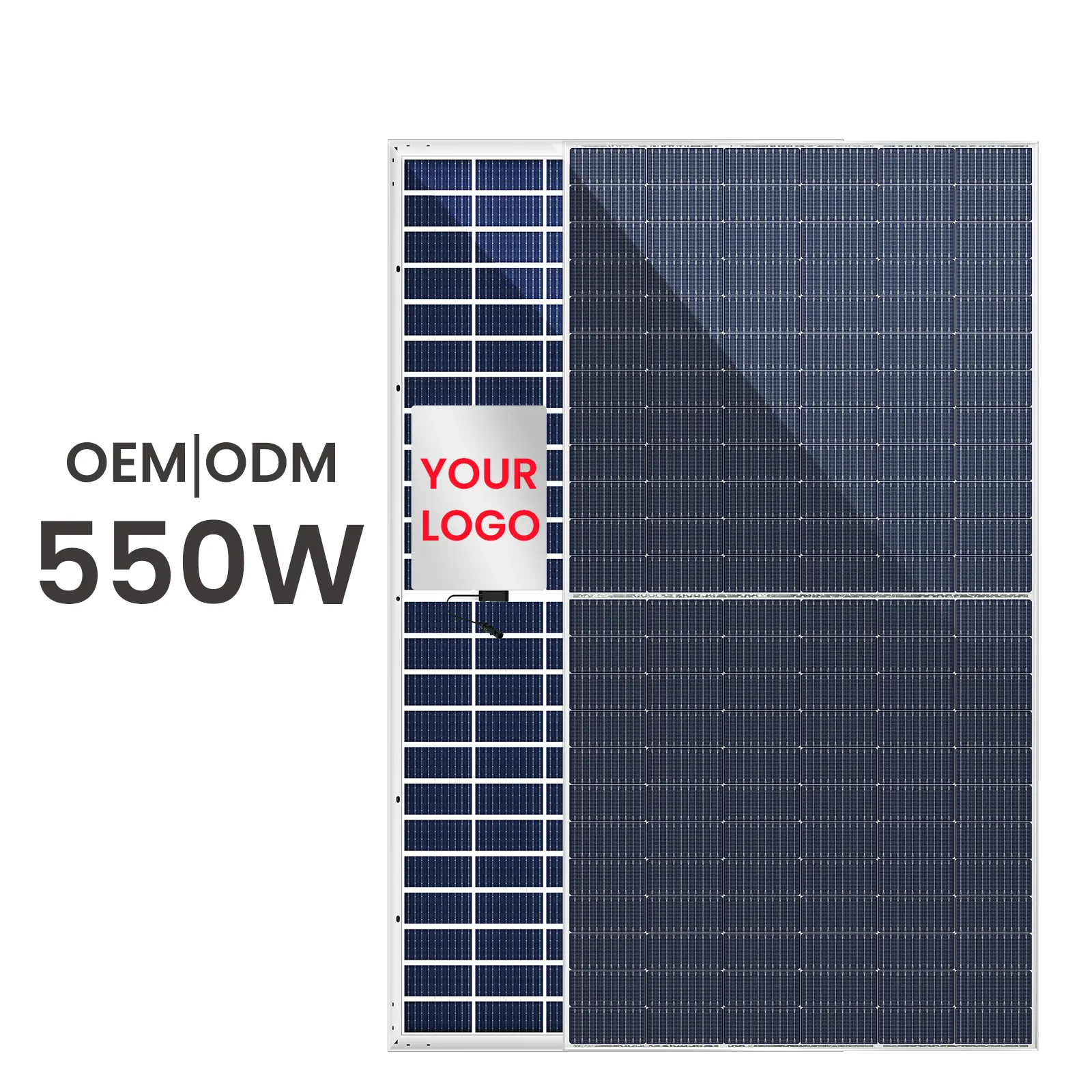 ODM/OEM 20GW En stock Doble vidrio bifacial Jiangsu 550W Paneles solares Mona 144 Cell