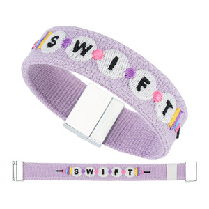 Boucle magnétique tissée à la main avec broderie de lettres sur le thème européen américain créatif Taylor pour bracelet pour femme - Product Image 5