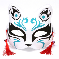 Haute Qualité 3D Demi Visage Animal PVC Enfants Adulte Mascarade Cosplay Décorations De Fête Halloween Renard Masque avec Deux Cloches