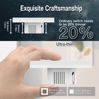 WiFi Zigbee Smart Home EU Saklar Tombol Tekan 86 Tanpa Netral Satu Kabel Live, Timer Terkendali Aplikasi 10A 240V Tidak Memerlukan Kapasitor