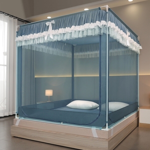 Yeni basit ev çift yatak bir sınıf anne ve çocuk seviye üç kapı oturma yatak kare çatı braketi cibinlik - Product Image 3