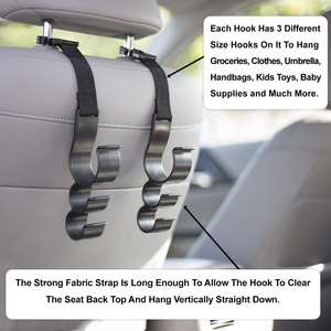 Paquete de 2 ABS retráctil Universal para reposacabezas de vehículo, gancho para coche, nuevo diseño, Popular paraguas, Kits interiores de almacenamiento - Product Image 5