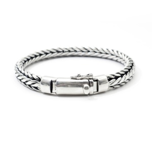 Mighty Thai Silver bracciale 5 mm bracciale Braid Designs cinturino da polso realizzato - Product Image 1