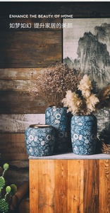 <span class=keywords><strong>Vase</strong></span> en porcelaine décoratif contemporain <span class=keywords><strong>bleu</strong></span> et blanc, <span class=keywords><strong>vase</strong></span> en céramique étanche à haute température pour fleurs, à poser sur la table - Product Image 5