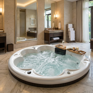 <span class=keywords><strong>Spa</strong></span> extérieur pour 6 personnes avec haut-parleur Bluetooth, stérilisation à l'ozone, baignoire autoportante en acrylique - Product Image 1