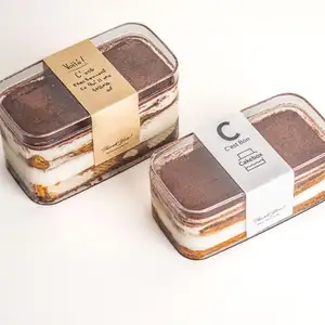 Wholesale Open Window Transparent Plastic Mousse Cake Boxes Cupcake Swiss Roll Display Box