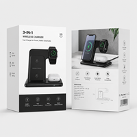 Nouveautés Chargeur de téléphone intelligent sans fil 3 en 1 Matériel ABS Pliable Portable pour tous les téléphones intelligents Android