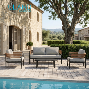 Ensemble de canapés en aluminium Uland <span class=keywords><strong>Gaia</strong></span> avec structure KD et rembourrage capitonné pour usage extérieur, ferme, hôtel, patio, villa - Product Image 1