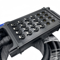 Boîtier de Scène Roulant 24 Canaux DMX Audio et Alimentation Serpent XLR Mâle vers Femelle Multi Microphone