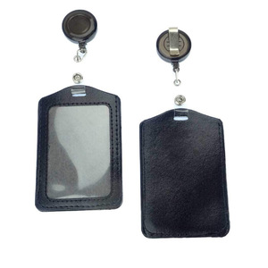 Retractable <b>ID</b> card <b>holder</b>, PU leather <b>ID</b> card <b>holder</b>, employee <b>ID</b> card <b>holder</b>, logo printing available. - Product Image 1