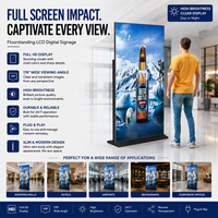 Kiosque publicitaire numérique sans cadre à écran plein 75/86 pouces, avec animation, sur pied, pour exposition en magasin