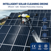 Drone de lavage de panneaux solaires à pulvérisation d'eau haute pression, en alliage d'aluminium, 4 axes, avec itinéraire de nettoyage intelligent pour toitures de fermes solaires