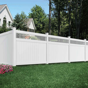 Clôture en PVC de confidentialité pour clôture de jardin en vinyle Fentech blanc, treillis et portails en plastique Nature traité sous pression Type de bois - Product Image 1
