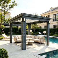 Pergola bioclimatique motorisée en aluminium 6063-T5 avec toit à lames orientables, gazebo de patio, ombrage extérieur sur mesure